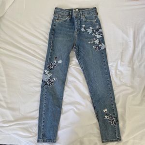 Topshop embroidered Jeans